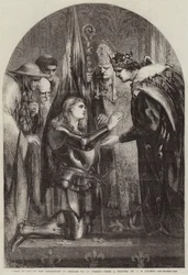 Juana de Arco en la coronación de Carlos VII en Reims